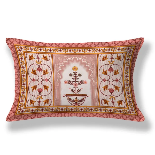 Orange_Cotton_Garden_Glory_Double_Bedsheet_With_Pillow_Cover_70X100_Cm